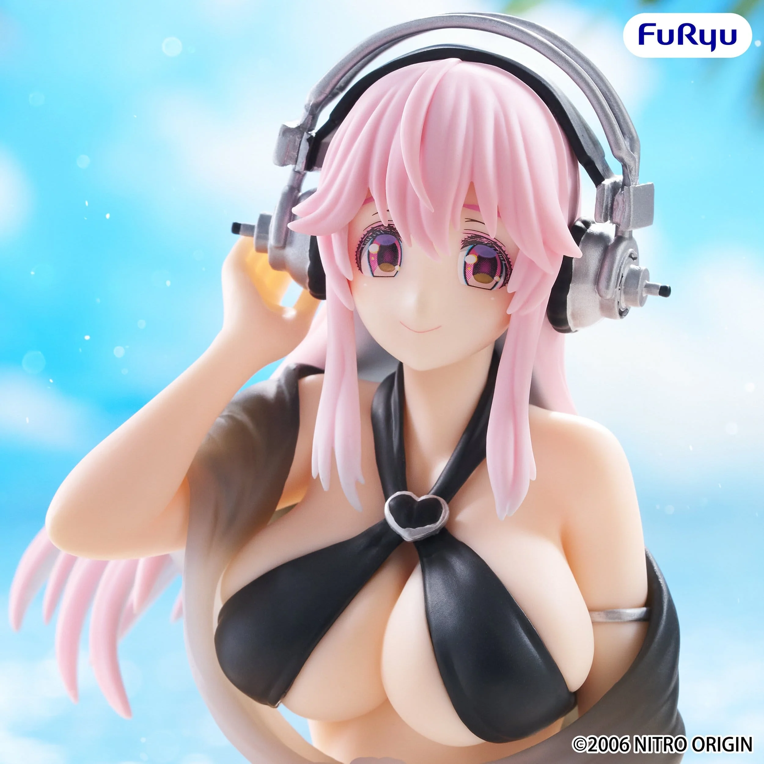 Super Sonico - Swimsuit Black Color Ver. Noodle Stopper - FuRyu Prize - Image 2
