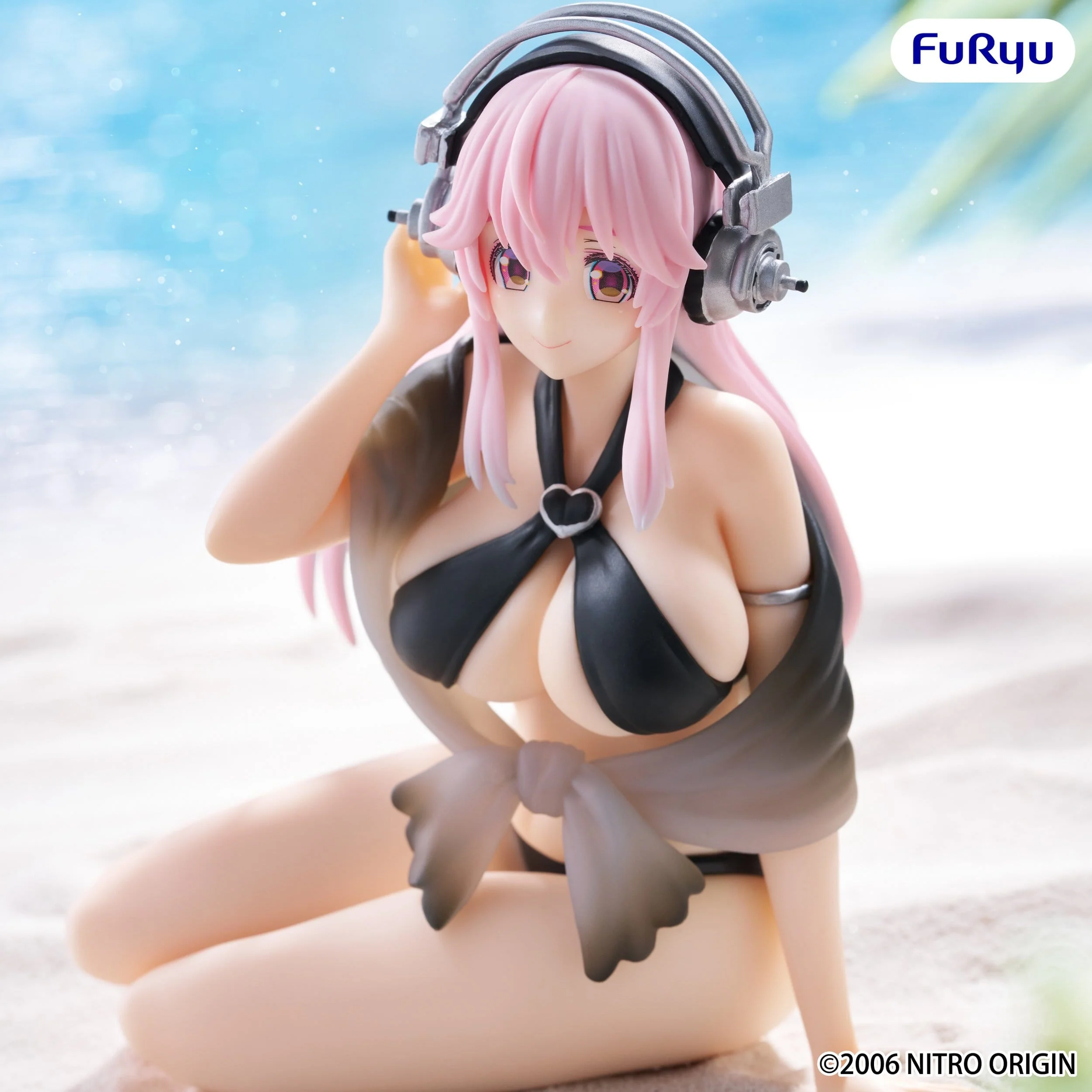 Super Sonico - Swimsuit Black Color Ver. Noodle Stopper - FuRyu Prize - Image 4