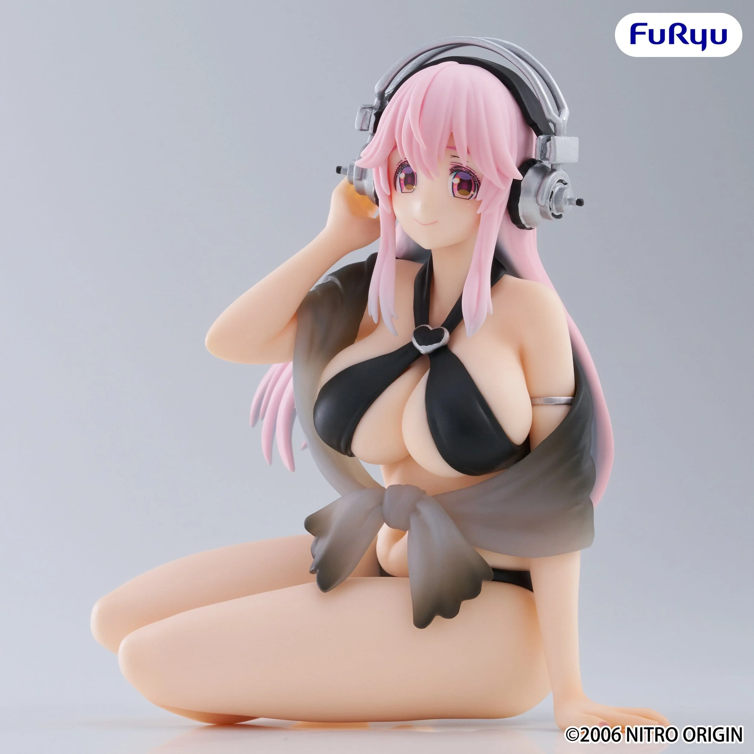Super Sonico - Swimsuit Black Color Ver. Noodle Stopper - FuRyu Prize - Image 5